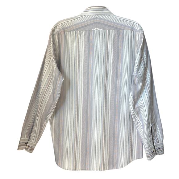 Paul Smith London Men’s Dress Shirt Size 17/43 Blue Striped Made in Italy - Picture 7 of 9